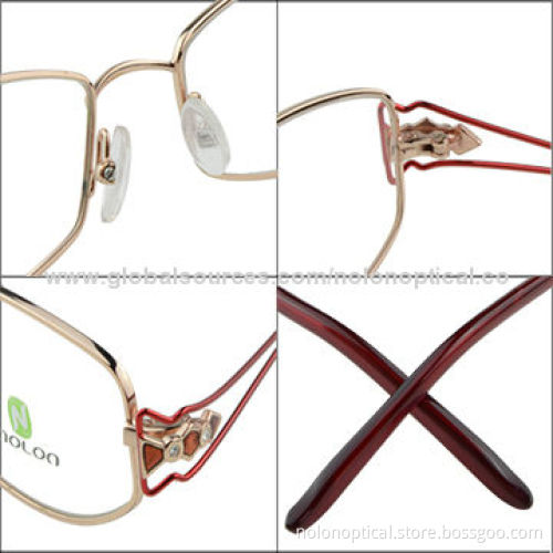 Metallic Women's Optical Light Weight Frame Rhinestone Eyeglasses